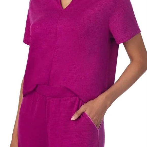 BNWT Carole Hochman US XXL Pink Magenta 3 Piece Crepe Knit PJ Set Comfy Chic - Picture 4 of 11